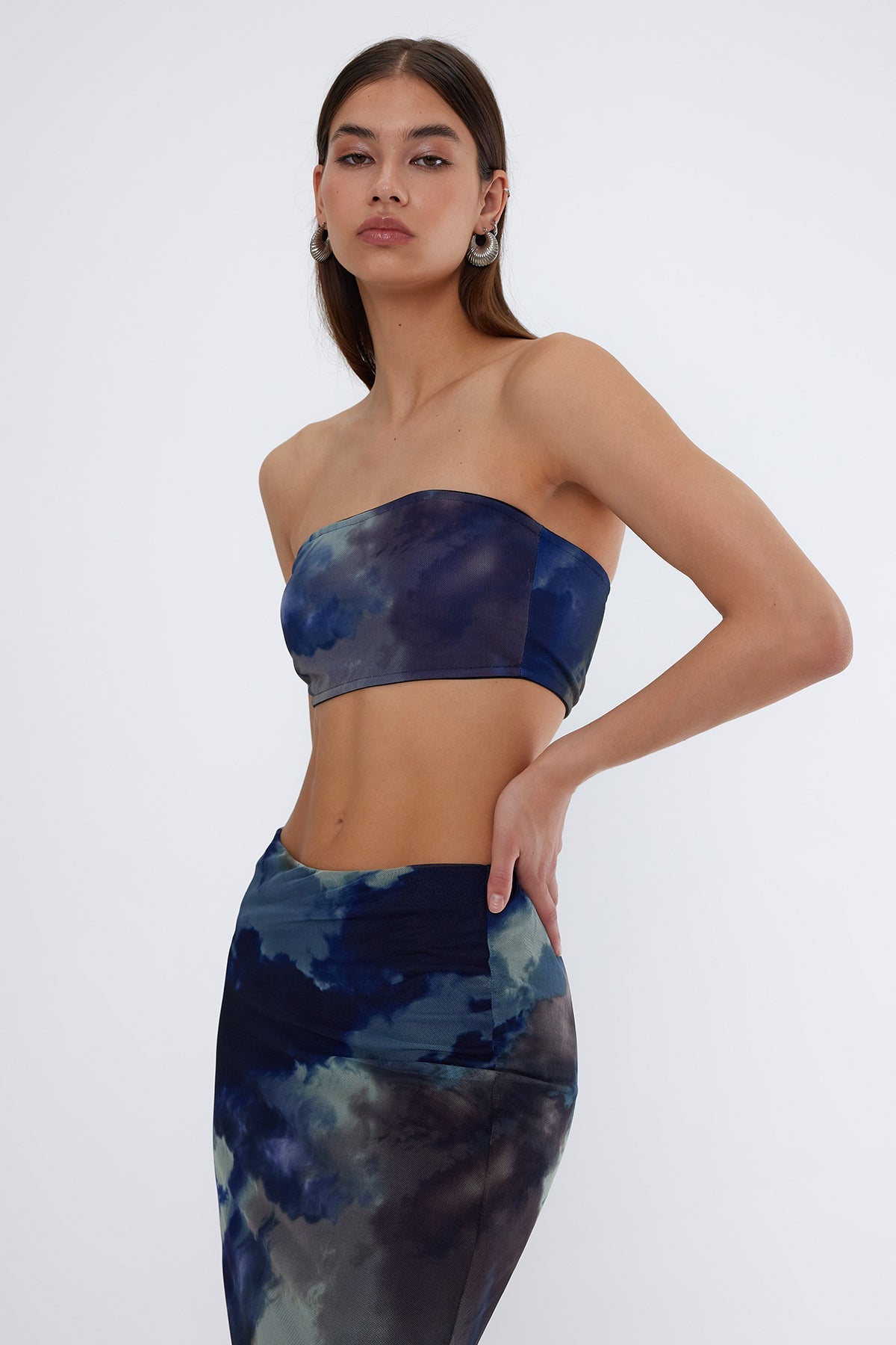 Cosmo Tül Straplez Crop Top
