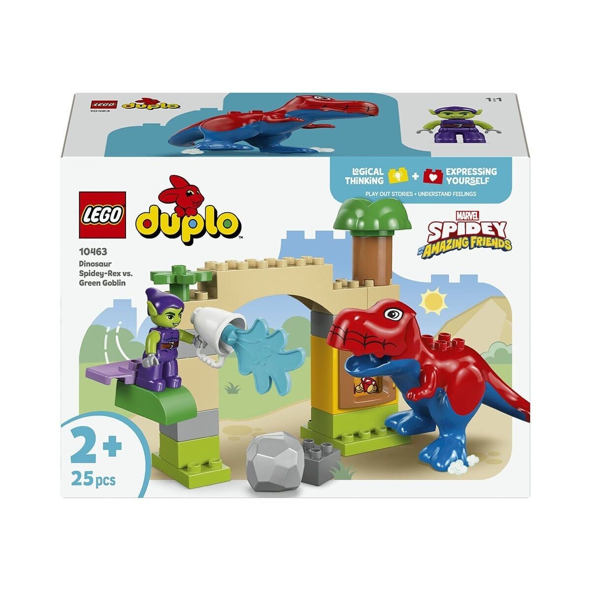 10463 Lego Duplo Dinozor Spidey-Rex, Yeşil Gobline Karşı 25 Parça +2 Yaş
