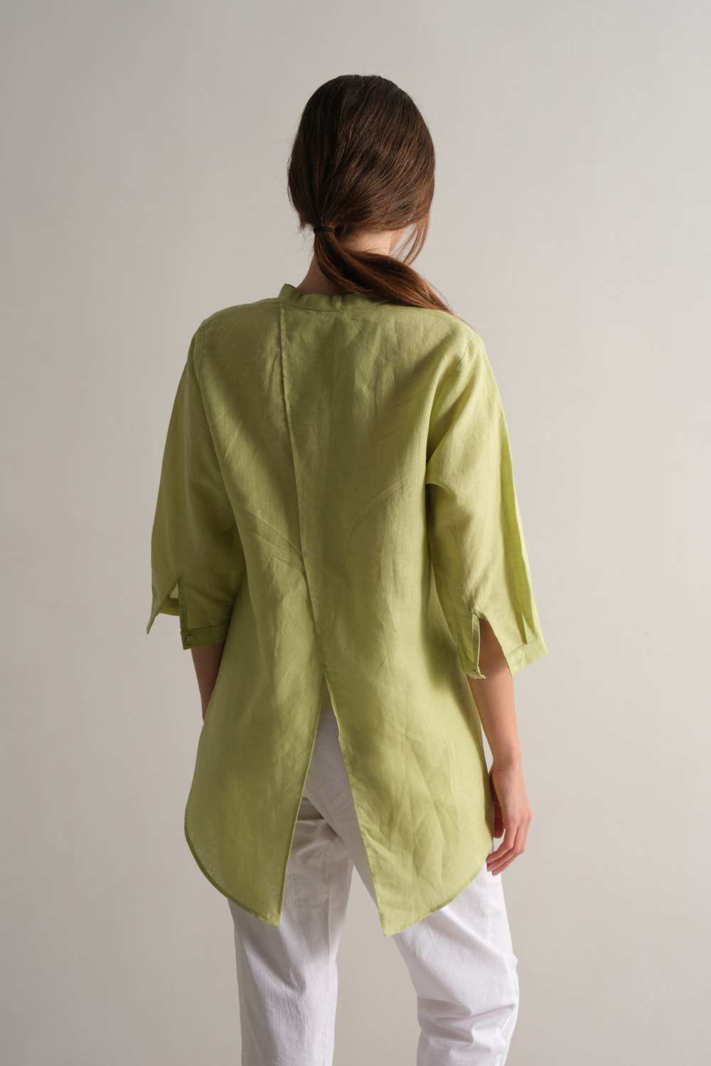 Yeşil Keten Gömlek - 3