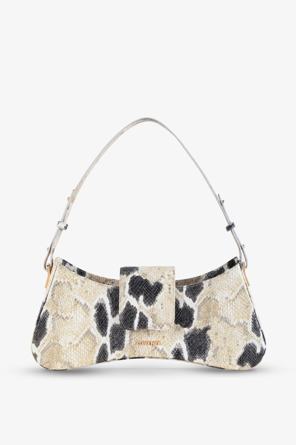 Ayarlanabilir Askılı Omuz Çantası Greta Yılan Desenli - 0