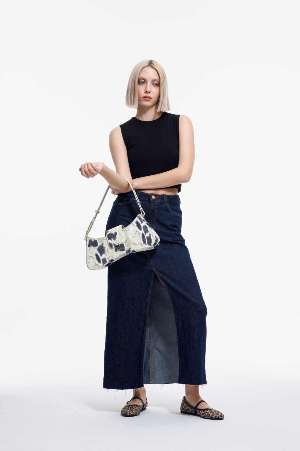 Ayarlanabilir Askılı Omuz Çantası Greta Yılan Desenli - 2