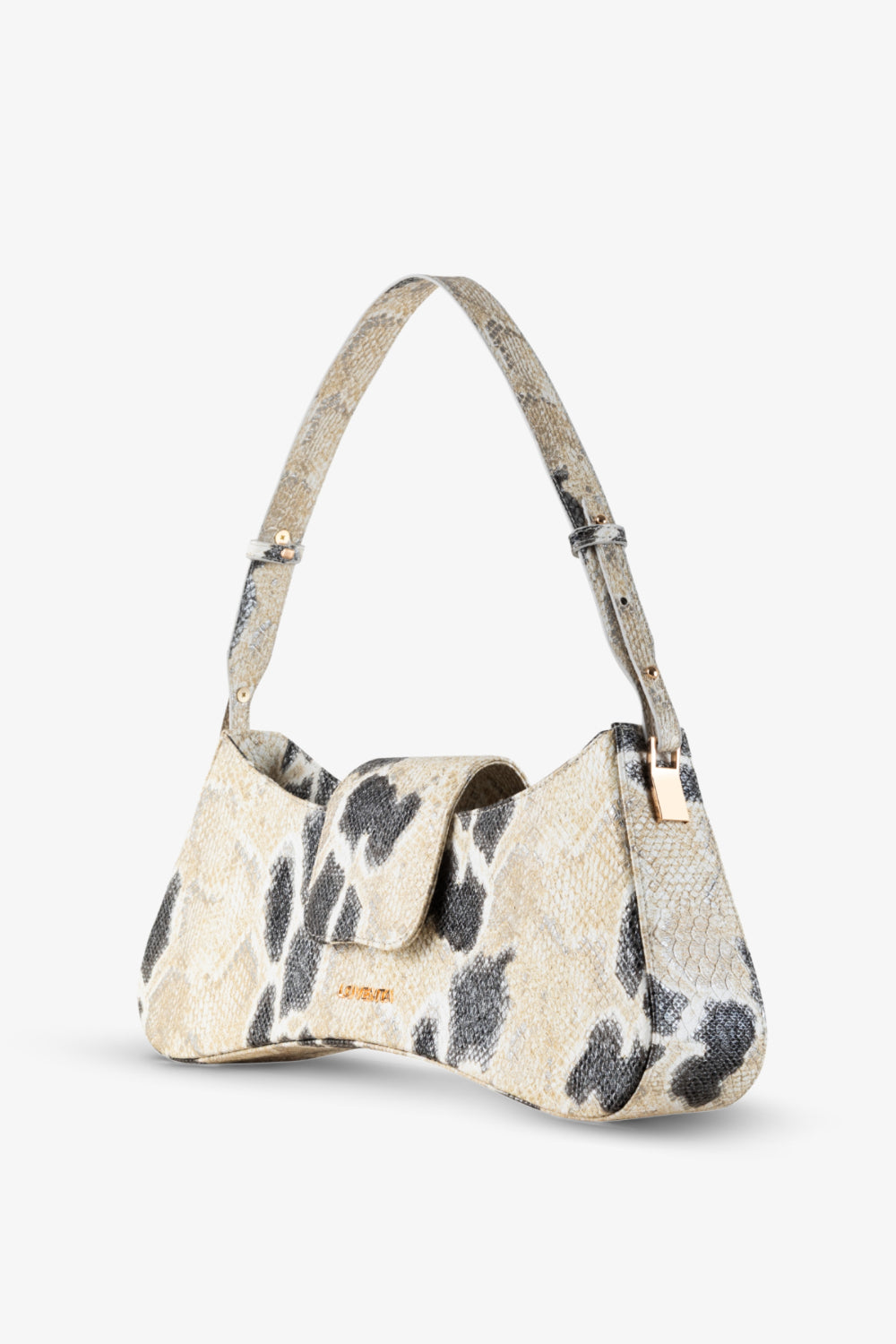 Ayarlanabilir Askılı Omuz Çantası Greta Yılan Desenli - 3