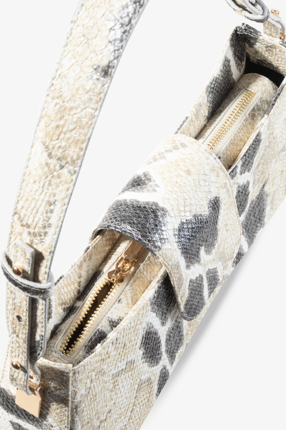 Ayarlanabilir Askılı Omuz Çantası Greta Yılan Desenli - 5