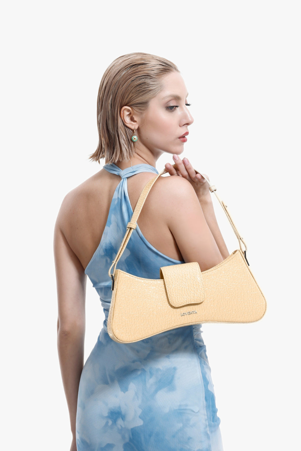 Ayarlanabilir Askılı Omuz Çantası Greta Açık Sarı - 1