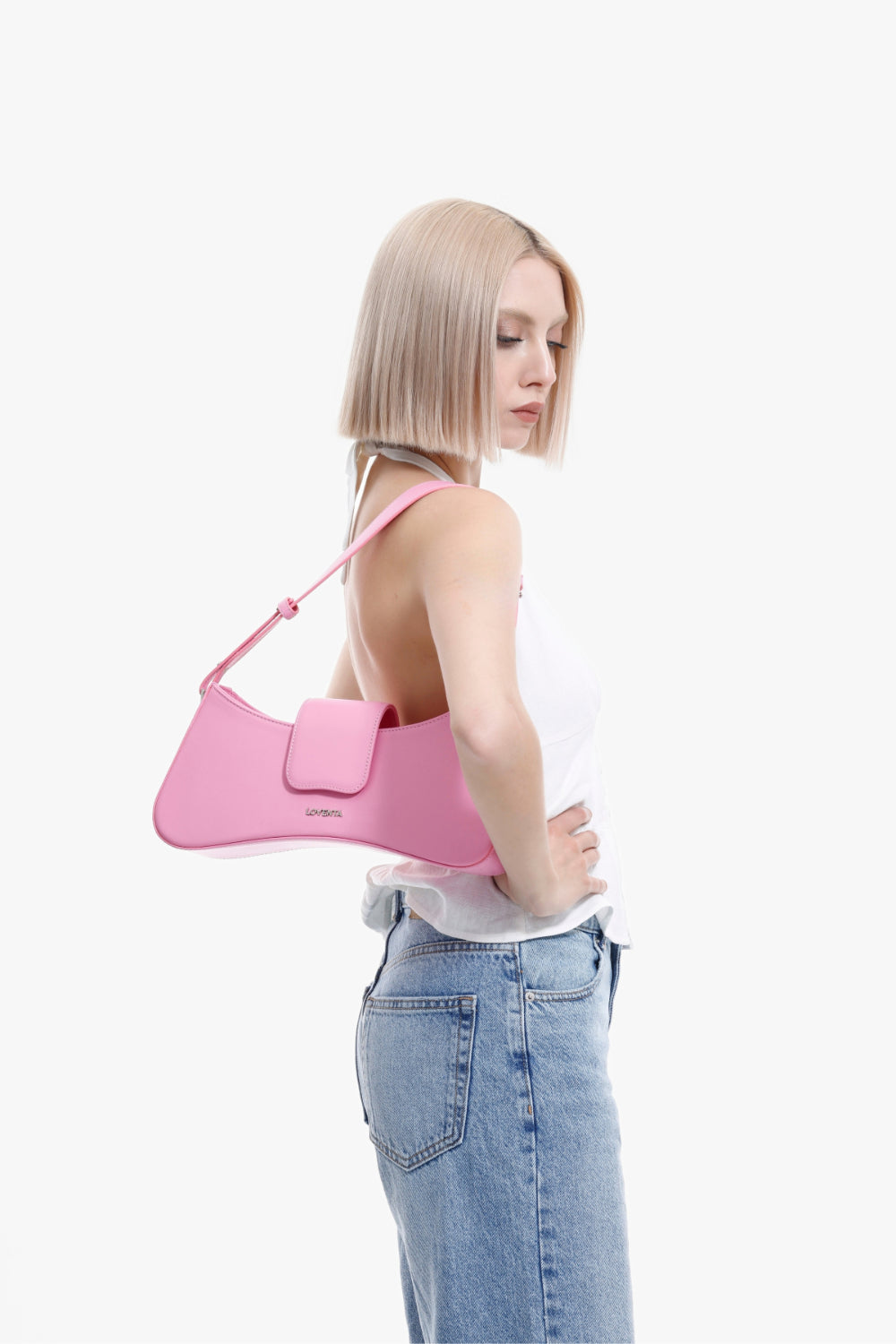 Ayarlanabilir Askılı Omuz Çantası Greta Pembe - 6