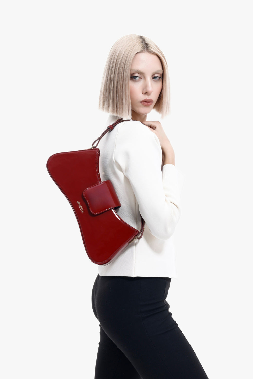 Ayarlanabilir Askılı Omuz Çantası Greta Rugan Bordo - 1