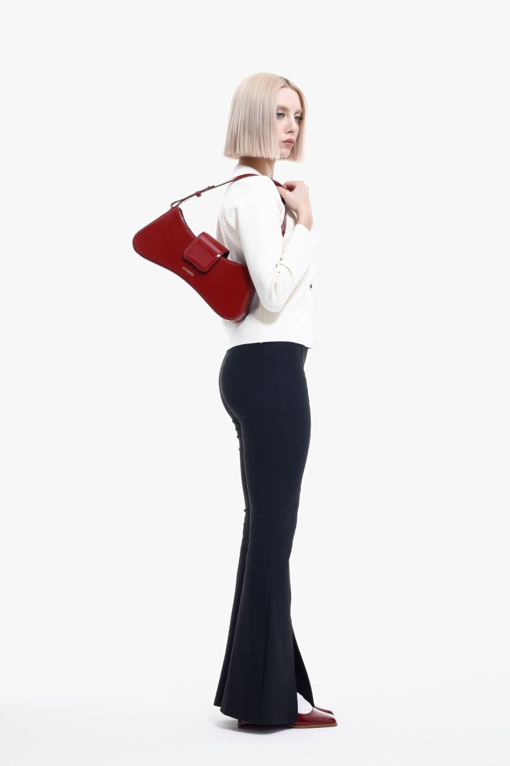 Ayarlanabilir Askılı Omuz Çantası Greta Rugan Bordo - 2