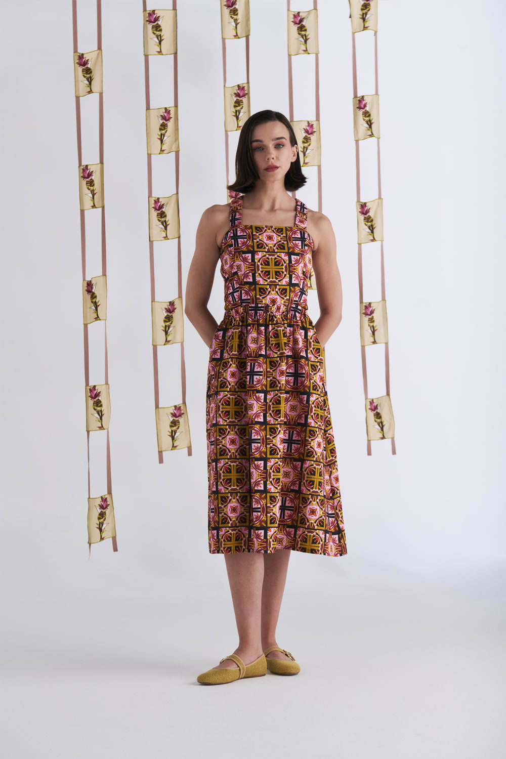 Venezia Sırt Lastik Detaylı Elbise - 1