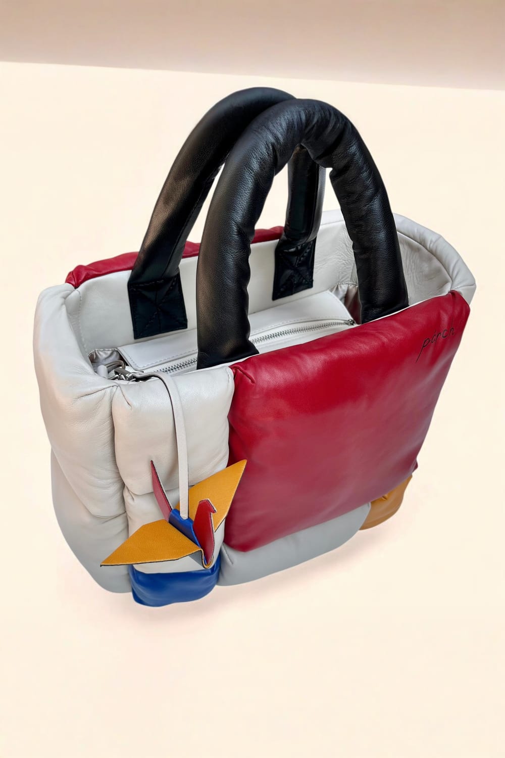 Renkli Deri Tote Çanta – El Yapımı Omuz Askılı Deri Çanta - 5