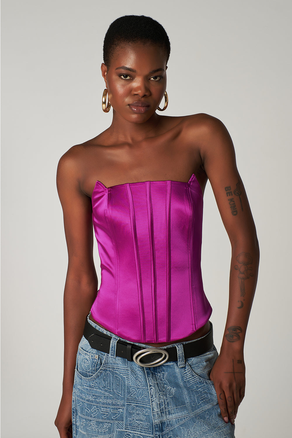 Fuşya Pembesi Balenli Korse Kylie - 0