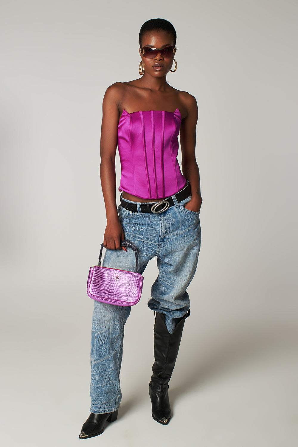 Fuşya Pembesi Balenli Korse Kylie - 5