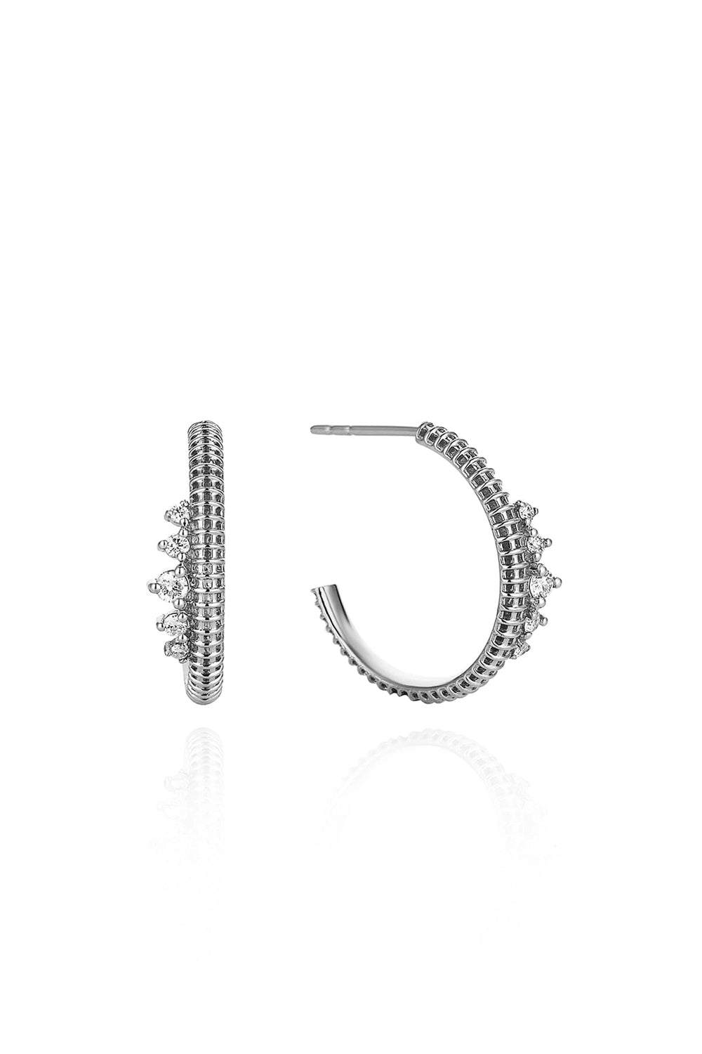 Princess Semita 925 Ayar Gümüş Taşlı Halka Küpe - 0