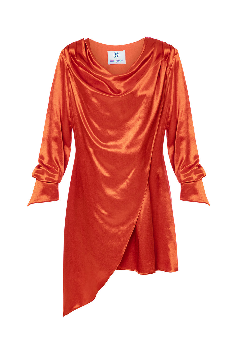 Turuncu Asimetrik Elbise Vi̇Na - 1