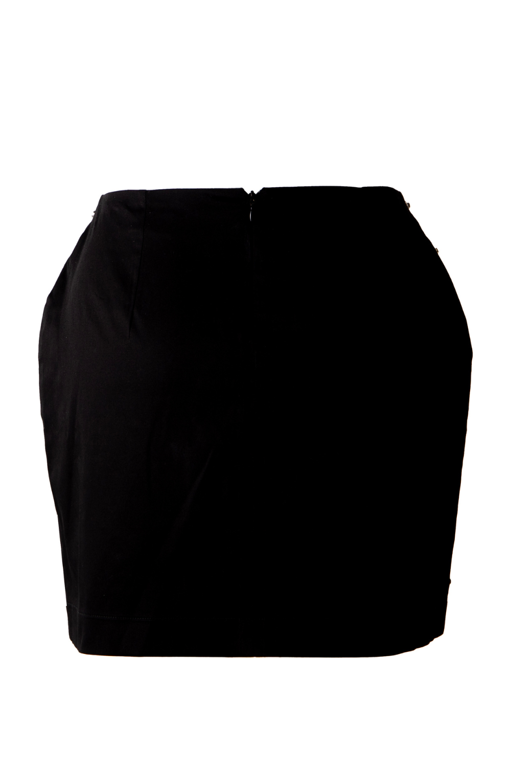 Siyah Mini Form Taş İşlemeli Kanvas Etek - 3