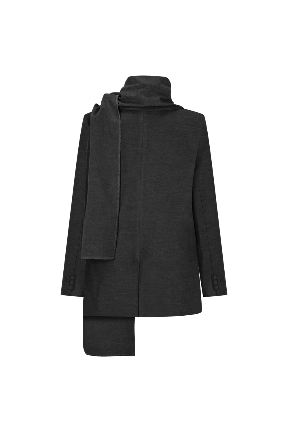 Füme Şal Detaylı Kaşe Blazer Ceket - 4