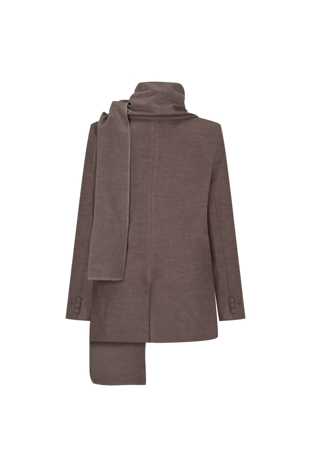 Vizon Şal Detaylı Kaşe Blazer Ceket - 5