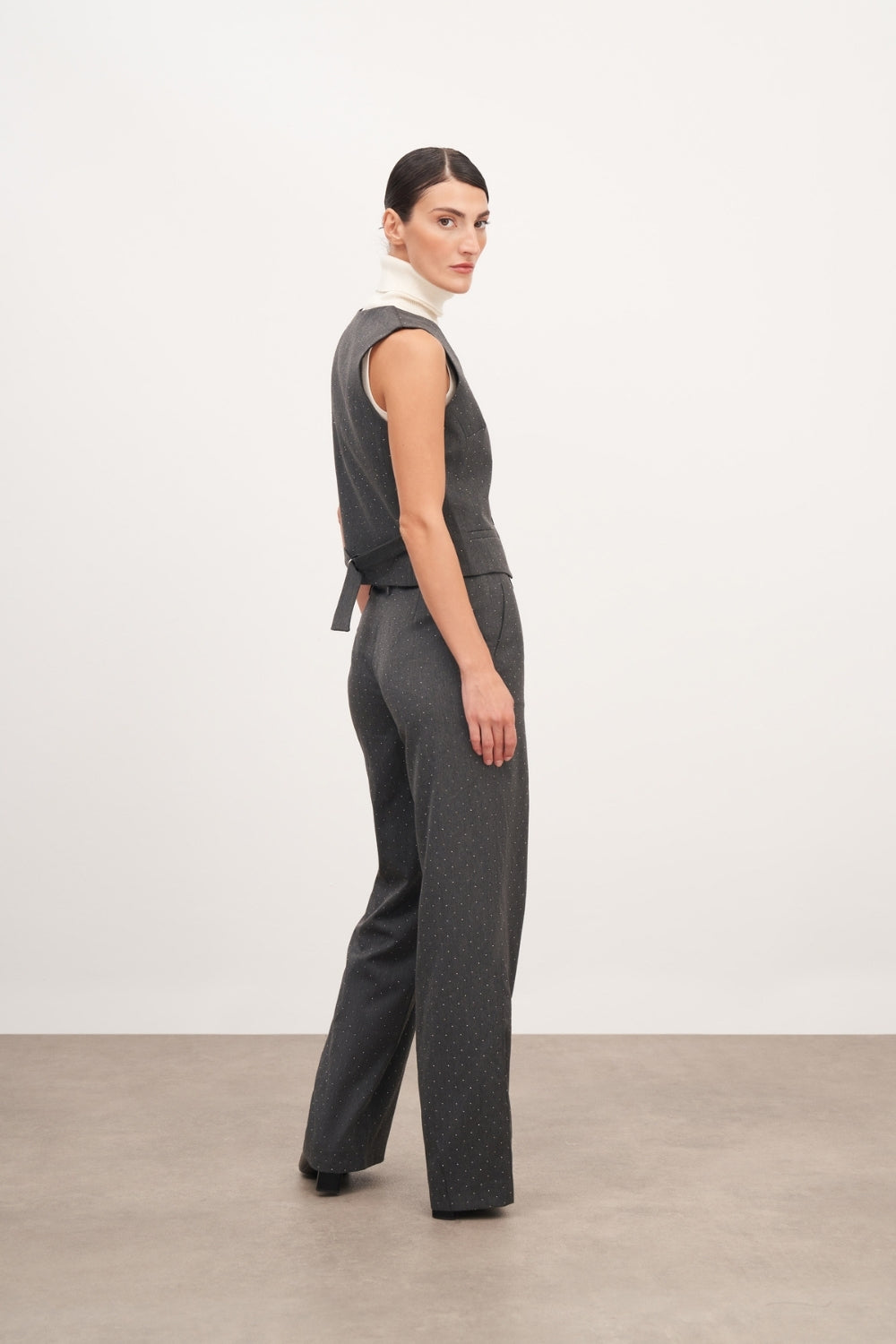 Füme Düğme Detaylı Yelek - 2