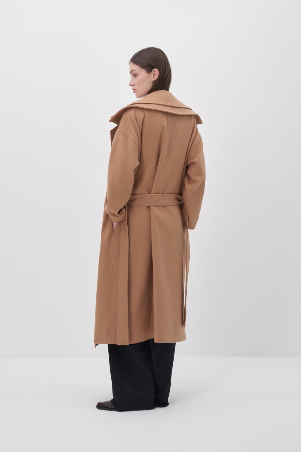 Bej Çift Yaka Uzun Kaban - 3