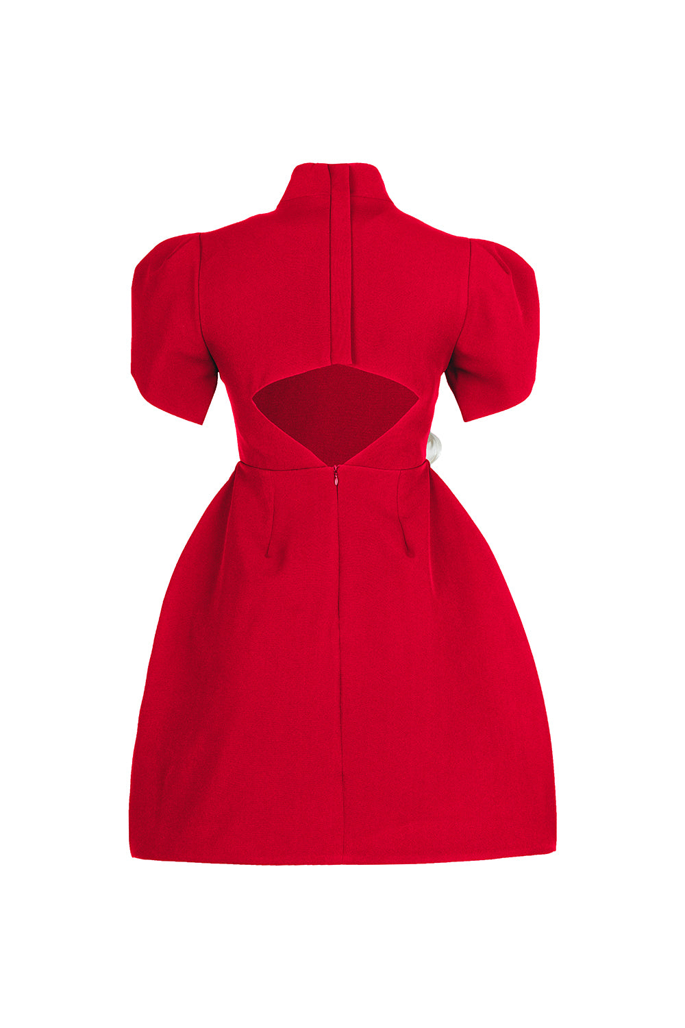 Sırt Dekolteli Çiçek Detaylı Midi Elbise - 1