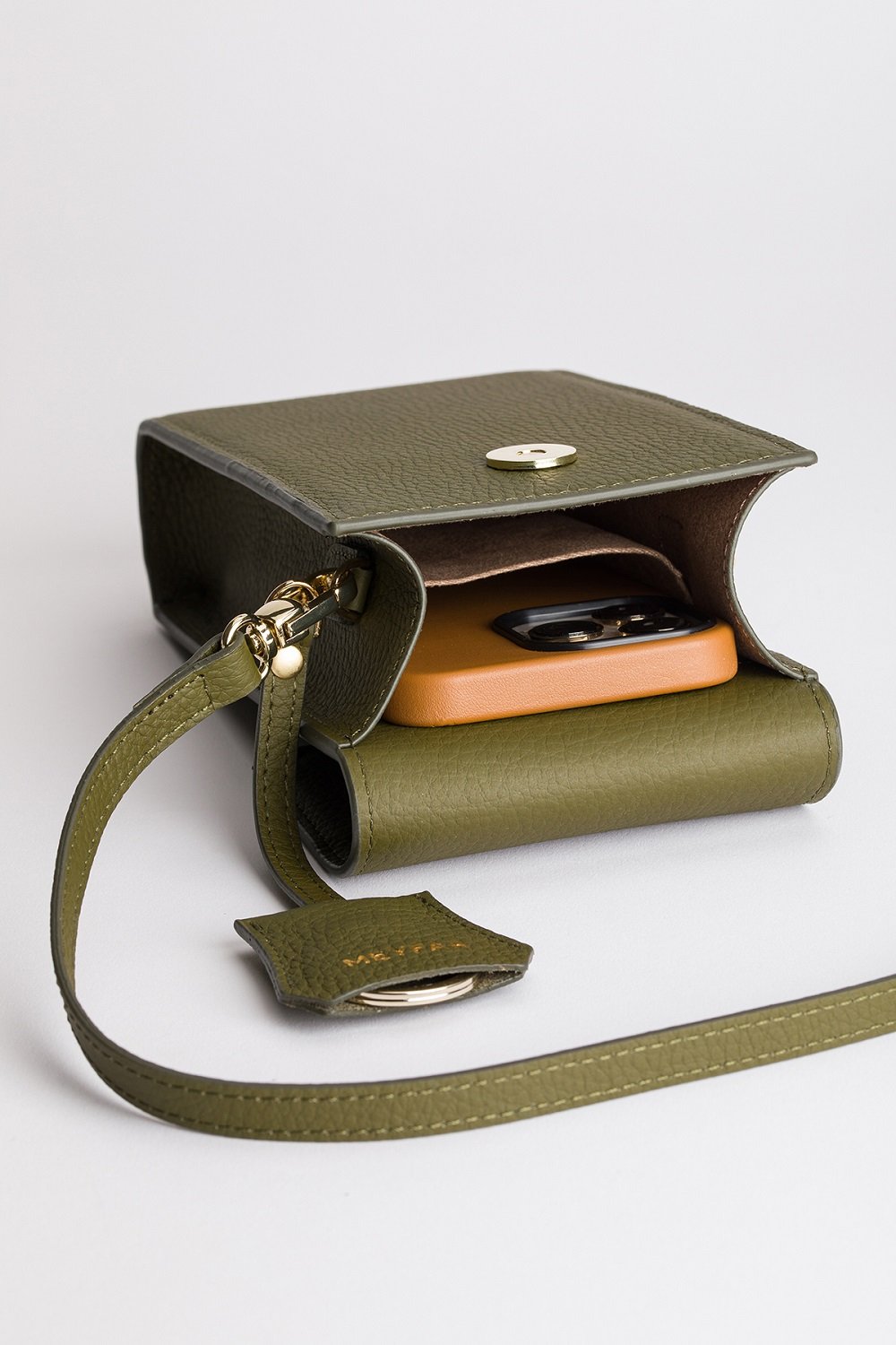 Yeşi̇l Deri Kartlık - Telefon Bölmeli Çanta - 3