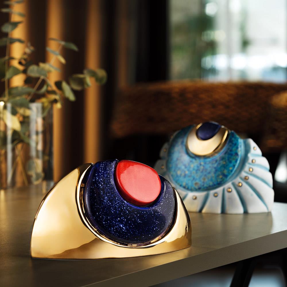 Coho Art El Yapımı Seramik Altın Nazar Göz Dekoratif Obje - 0