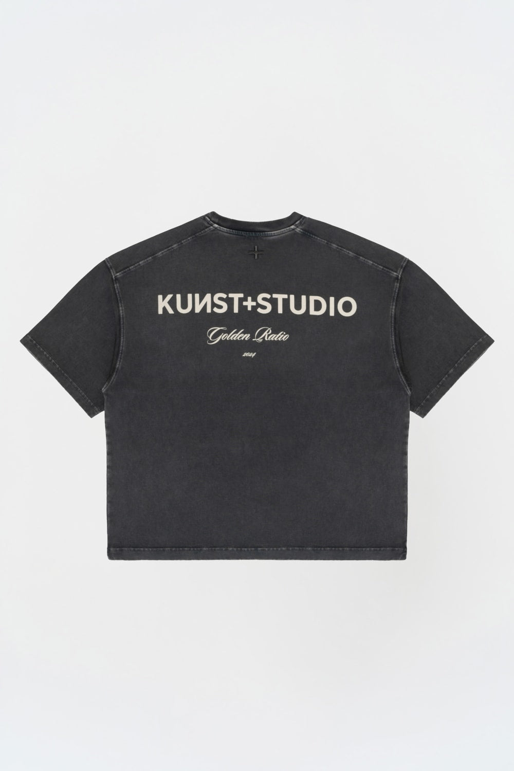 Kısa Kollu Baskılı Box Fit Yıkamalı Gri T-Shirt - 0