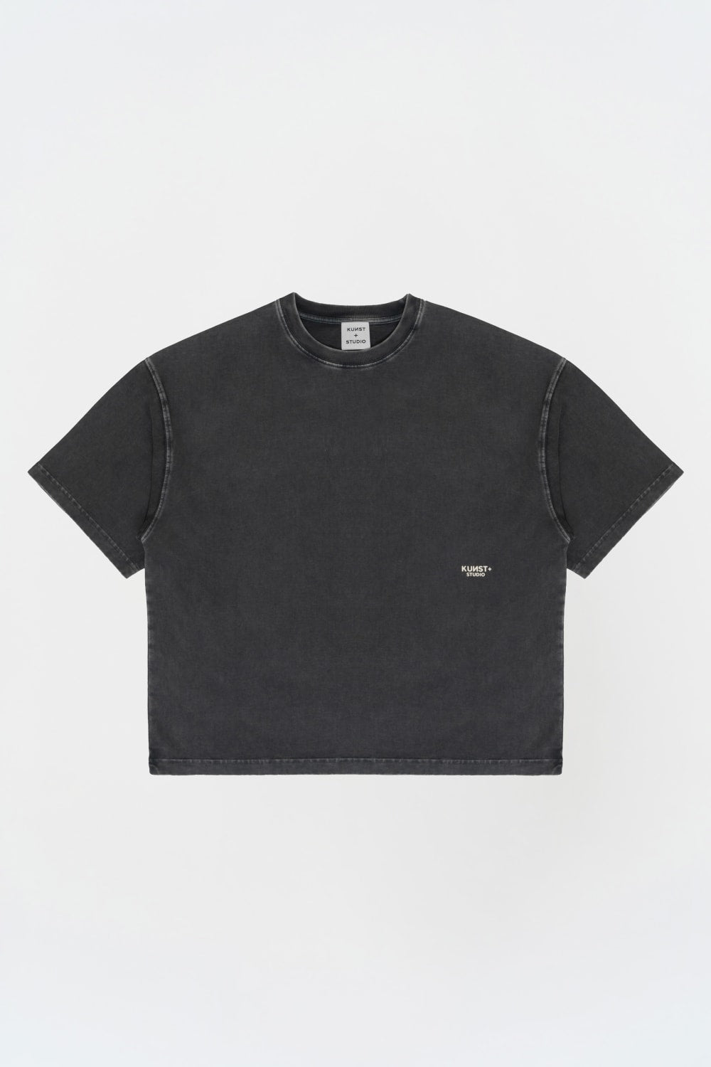 Kısa Kollu Baskılı Box Fit Yıkamalı Gri T-Shirt - 2