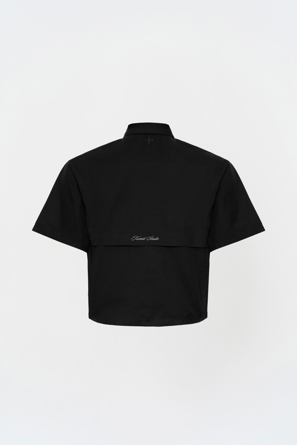 Siyah Box Fit Kısa Kollu Teknik Gömlek - 2