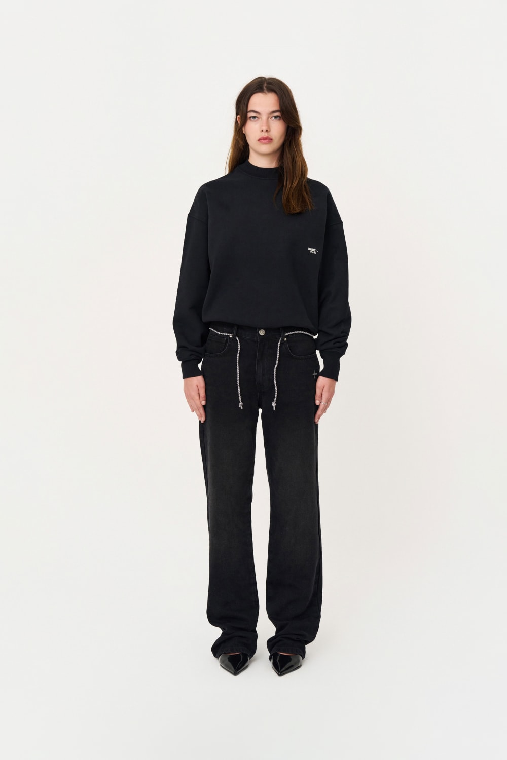 Siyah Oversize Sweatshirt - 3
