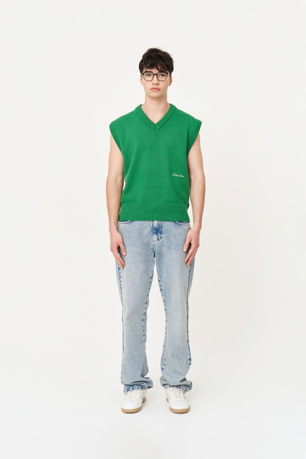 Nakışlı Yeşil Süveter - 5