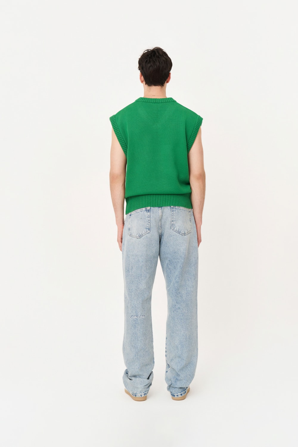 Nakışlı Yeşil Süveter - 6