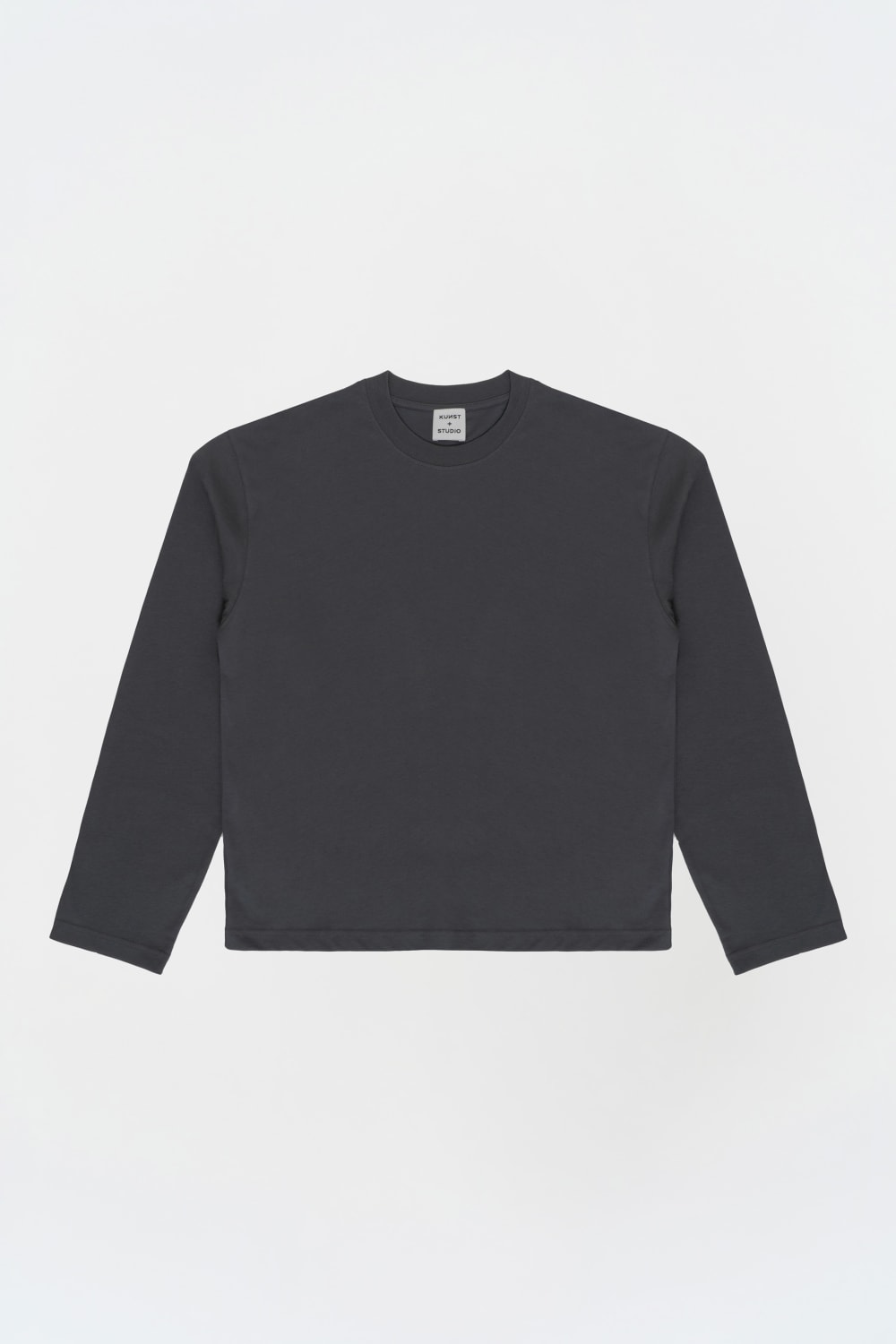 Uzun Kollu Nakışlı Oversize Gri T-Shirt - 2