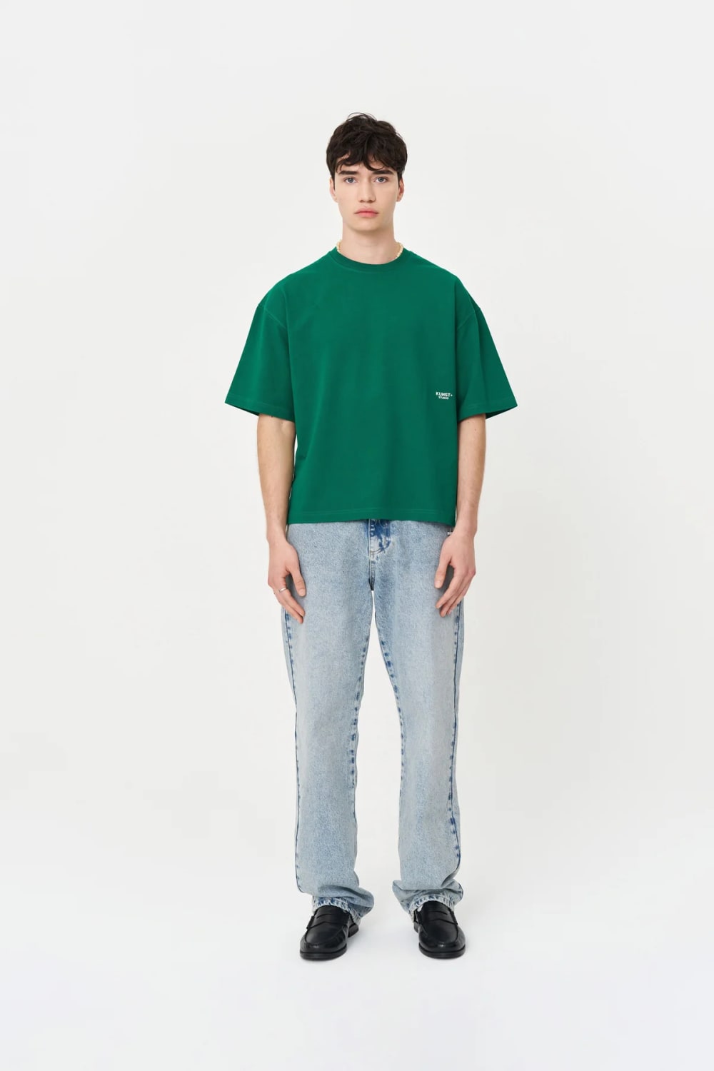 Kısa Kollu Baskılı Box Fit Yeşil T-Shirt - 5