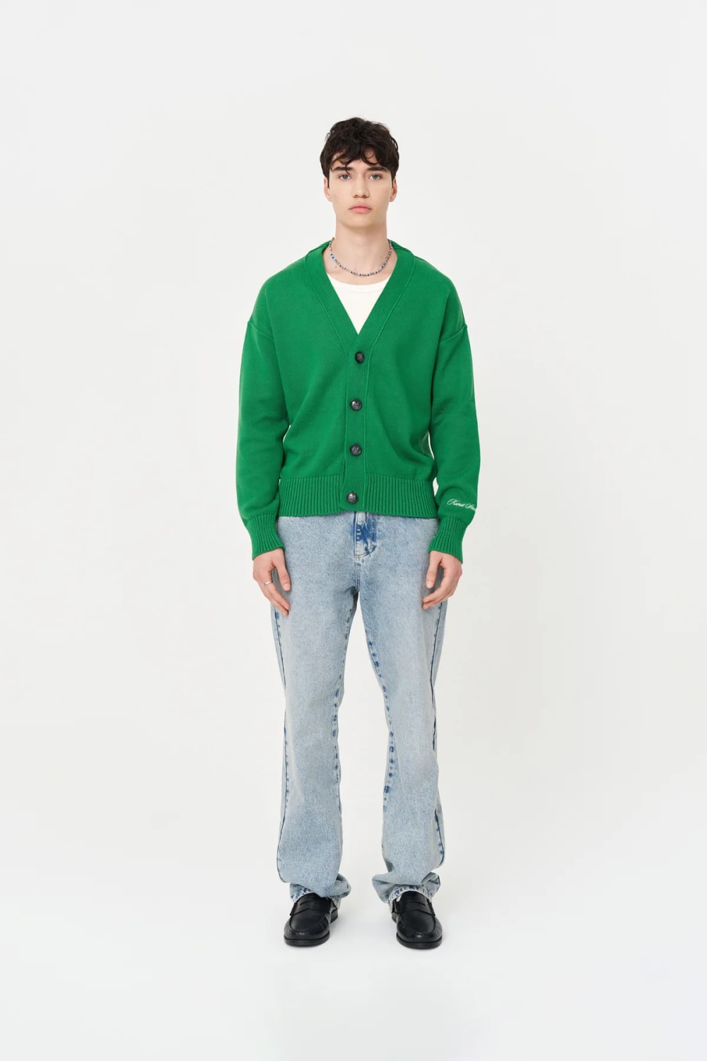 Nakışlı Yeşil Hırka - 5