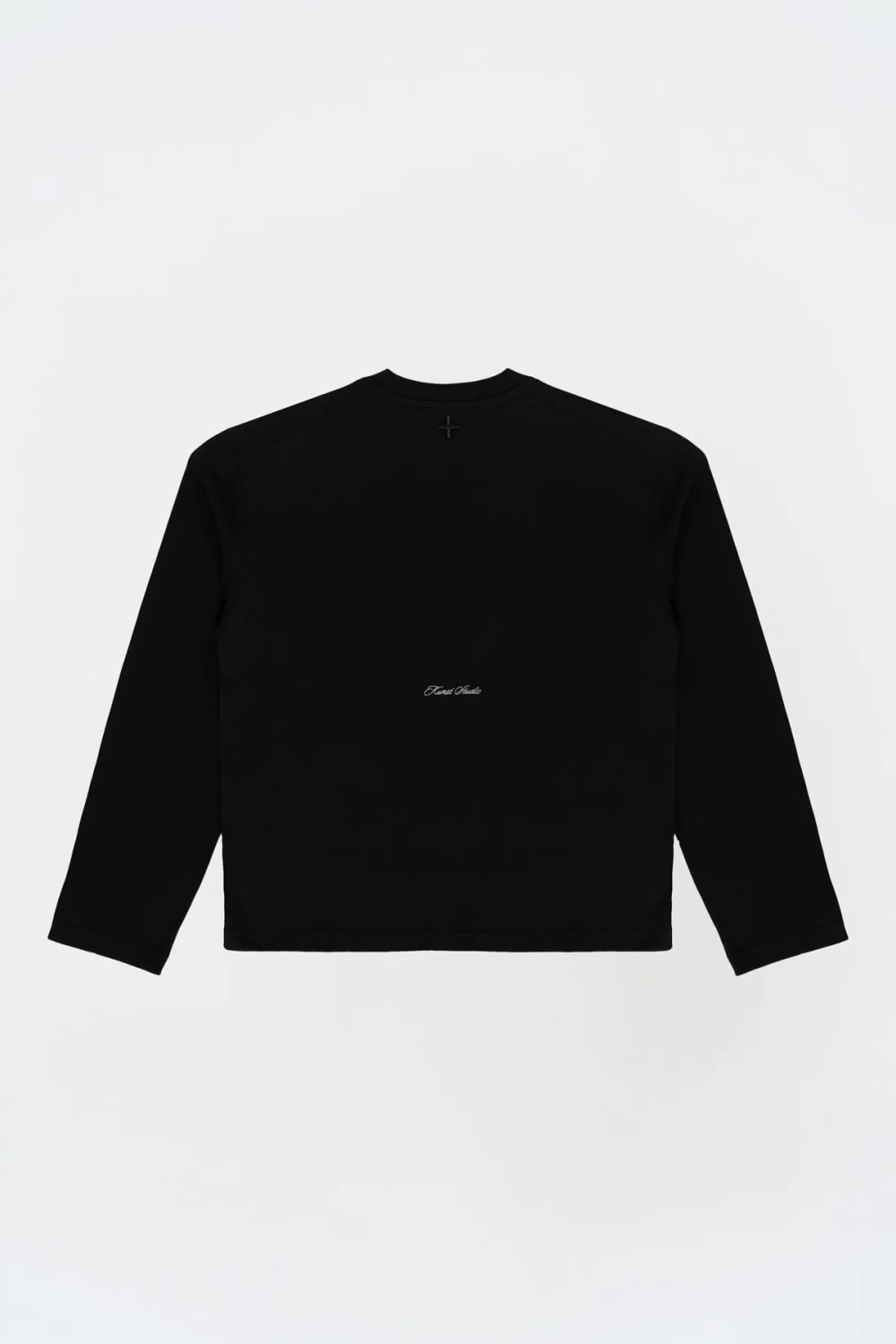 Uzun Kollu Nakışlı Oversize Siyah T-Shirt - 0