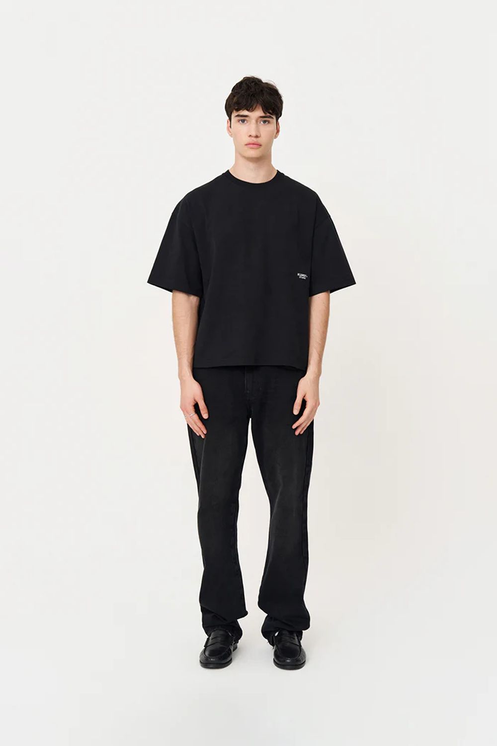 Kısa Kollu Baskılı Box Fit Siyah T-Shirt - 5