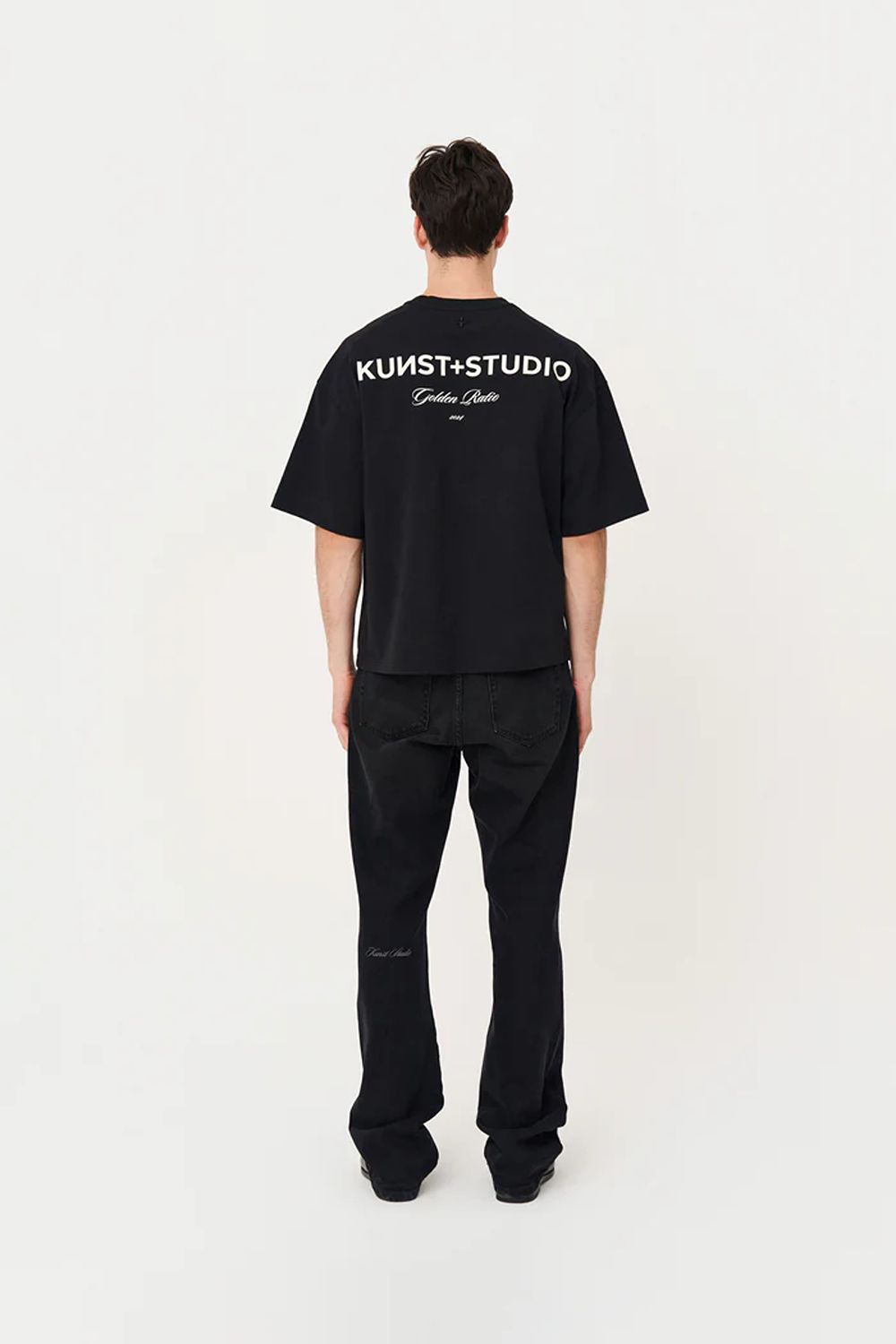 Kısa Kollu Baskılı Box Fit Siyah T-Shirt - 6