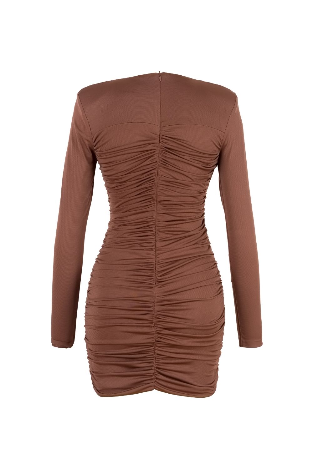 Eleni Drapeli Kahverengi Mini Elbise - 3