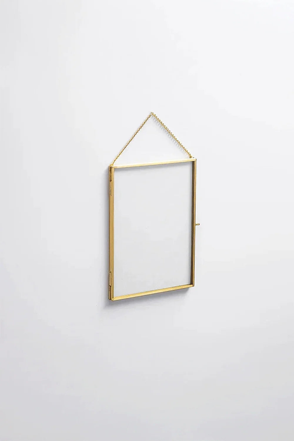 Dikey Pirinç Gold Kapaklı Cam Duvar Askılı Fotoğraf Çerçevesi 20x15cm - 0