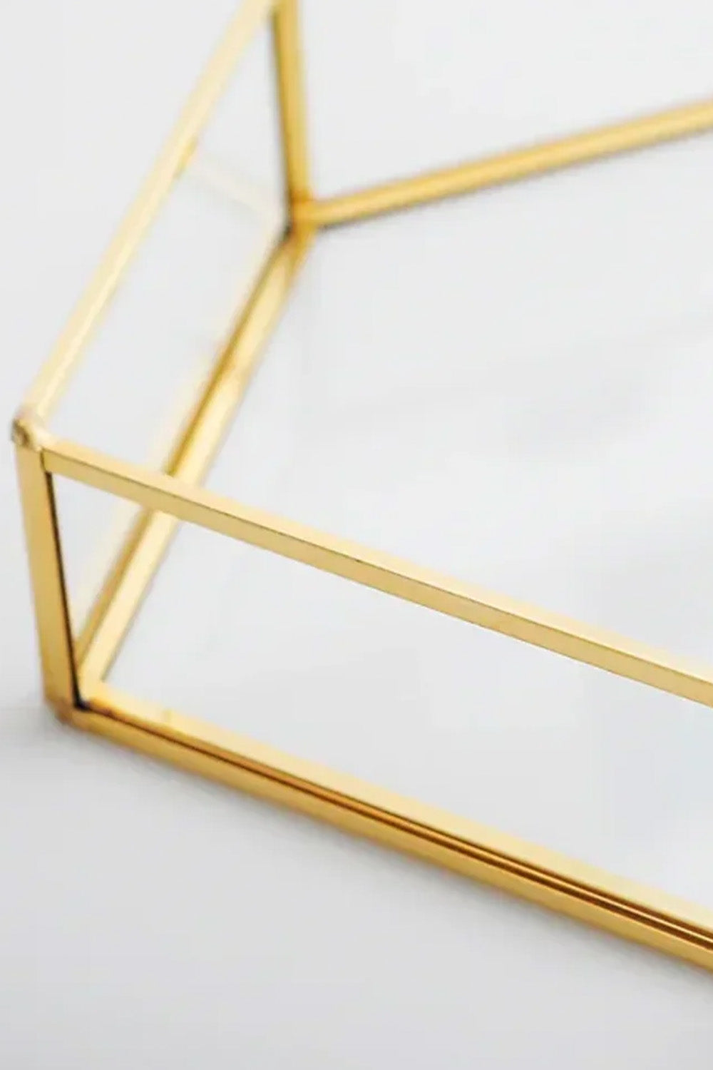 Altıgen Pirinç Gold Tepsi Damat Kahvesi Nişan Sunum Tepsisi 30x20x5cm - 4