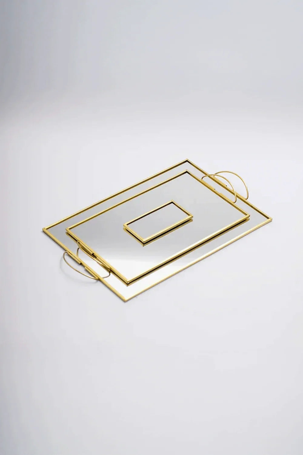 3 Parça Pirinç Gold Nişan Takımı Damat Kahvesi Sunum Tepsisi Yüzük Kutusu - 0