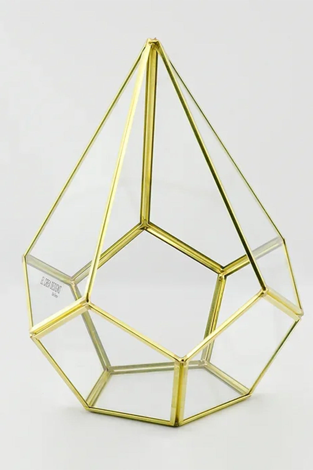 Pirinç Gold Geometrik Teraryum Cam Fanus Takı Aksesuar Çikolata Kutusu 31x22x2cm - 1