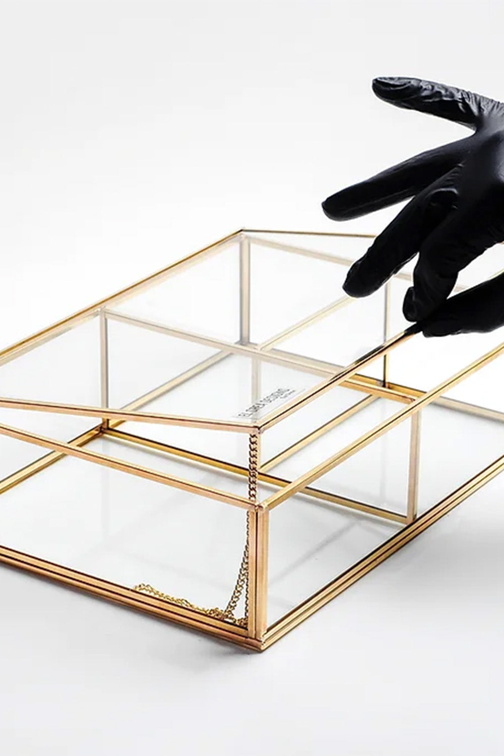 Pirinç Gold Cam Makyaj Takı Aksesuar Parfüm Fırçalık Organizer Kutusu 30x20x8cm - 1