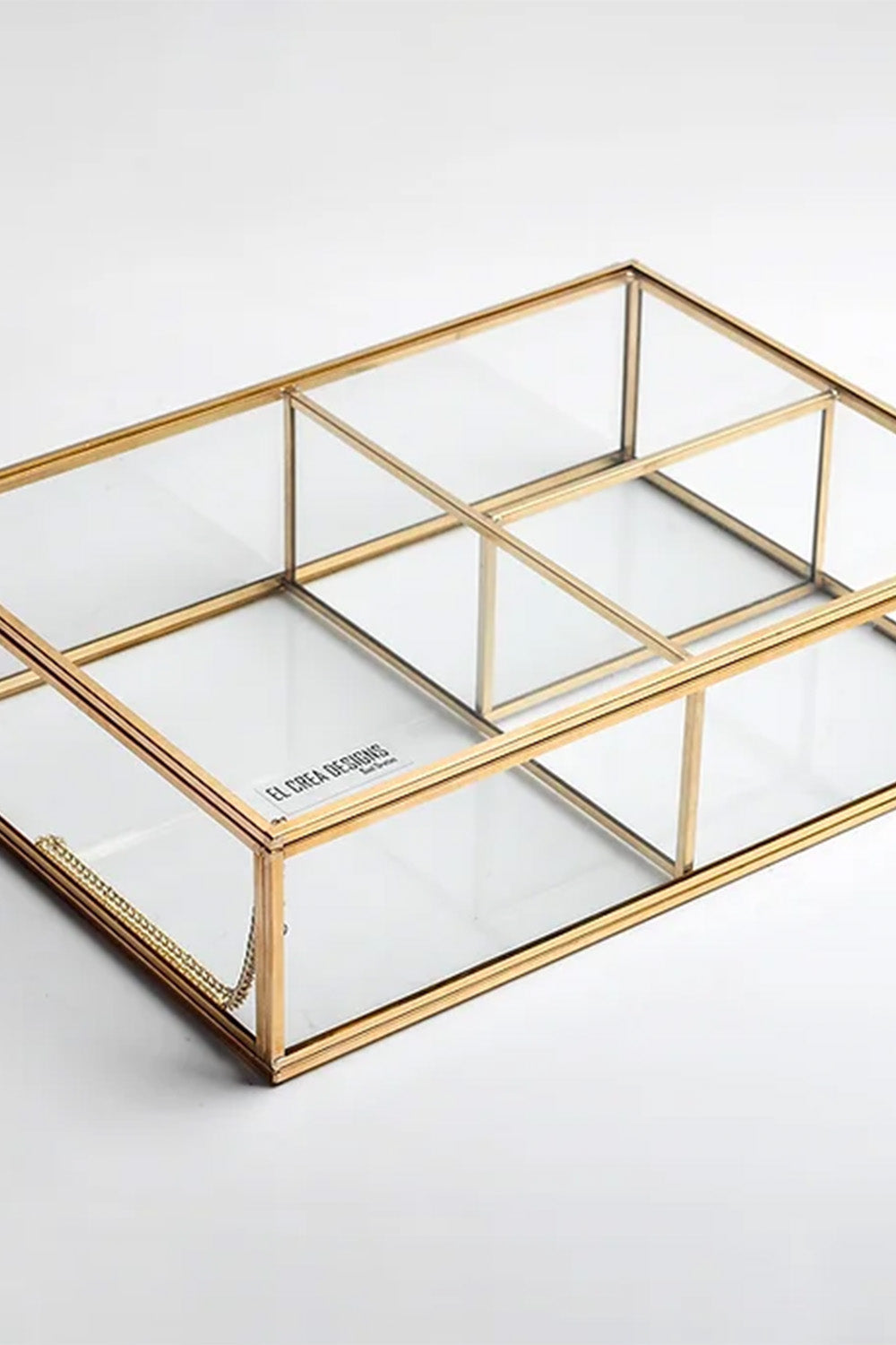 Pirinç Gold Cam Makyaj Takı Aksesuar Parfüm Fırçalık Organizer Kutusu 30x20x8cm - 4