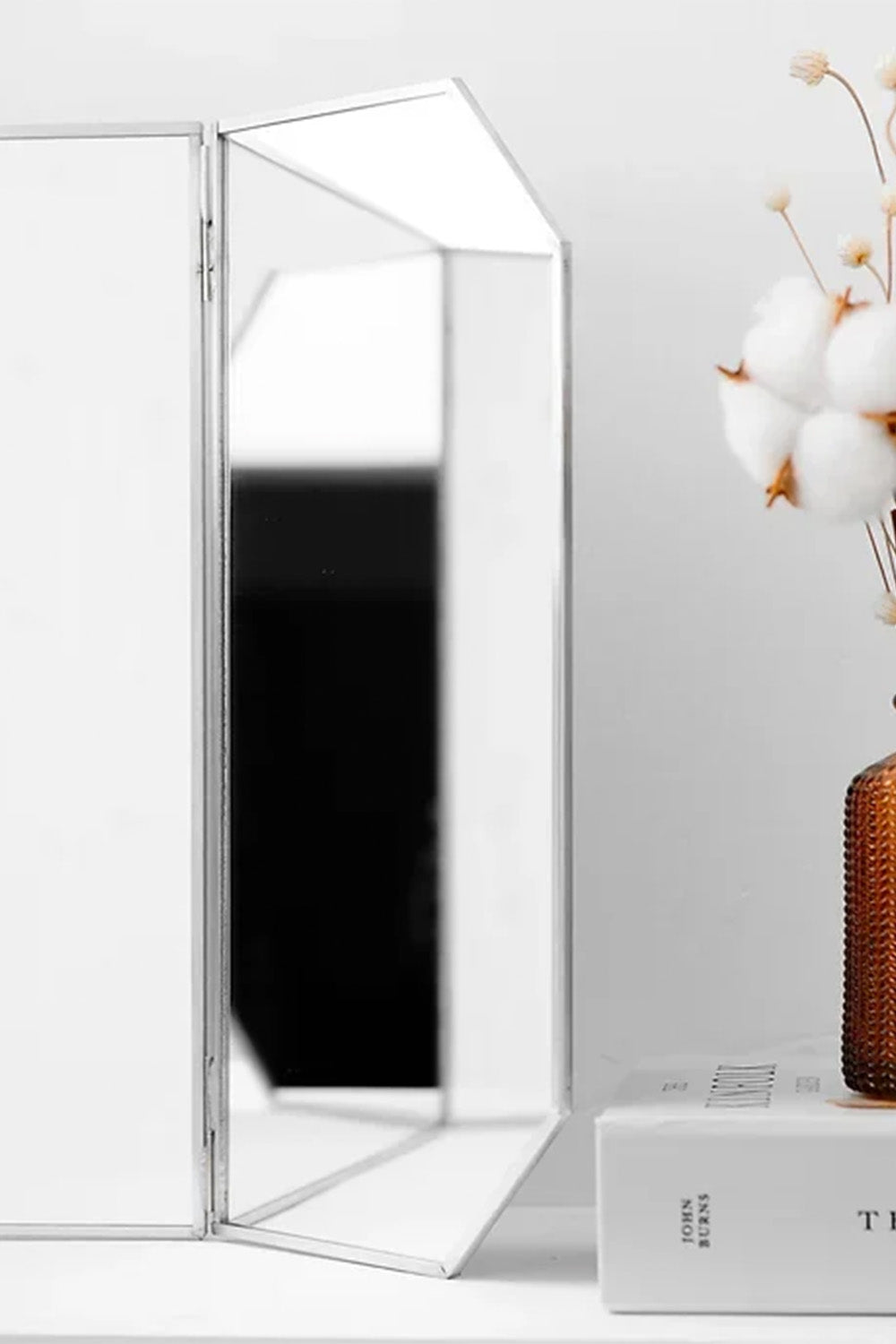 Gümüş Masaüstü Makyaj Aynası 60x30cm - 2