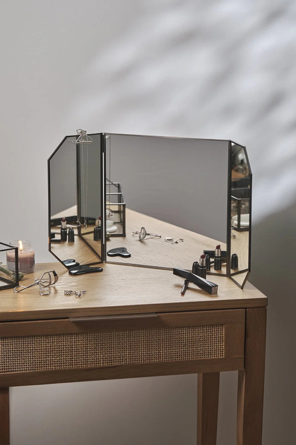 Siyah | Makyaj Aynası | Masaüstü | 60x30cm - 0