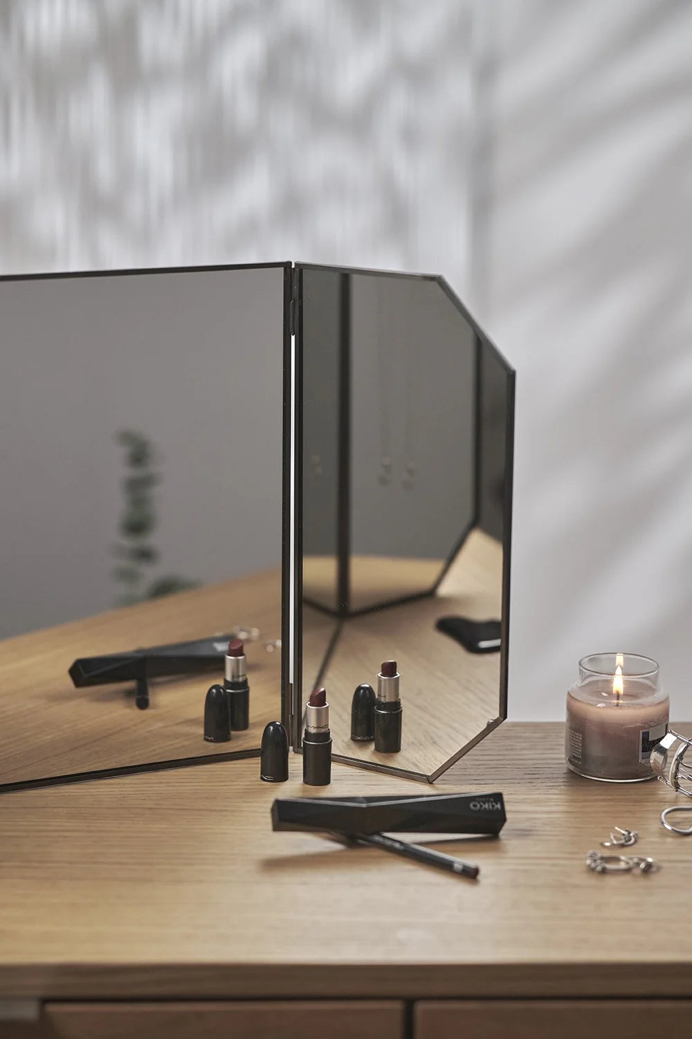 Siyah | Makyaj Aynası | Masaüstü | 60x30cm - 2