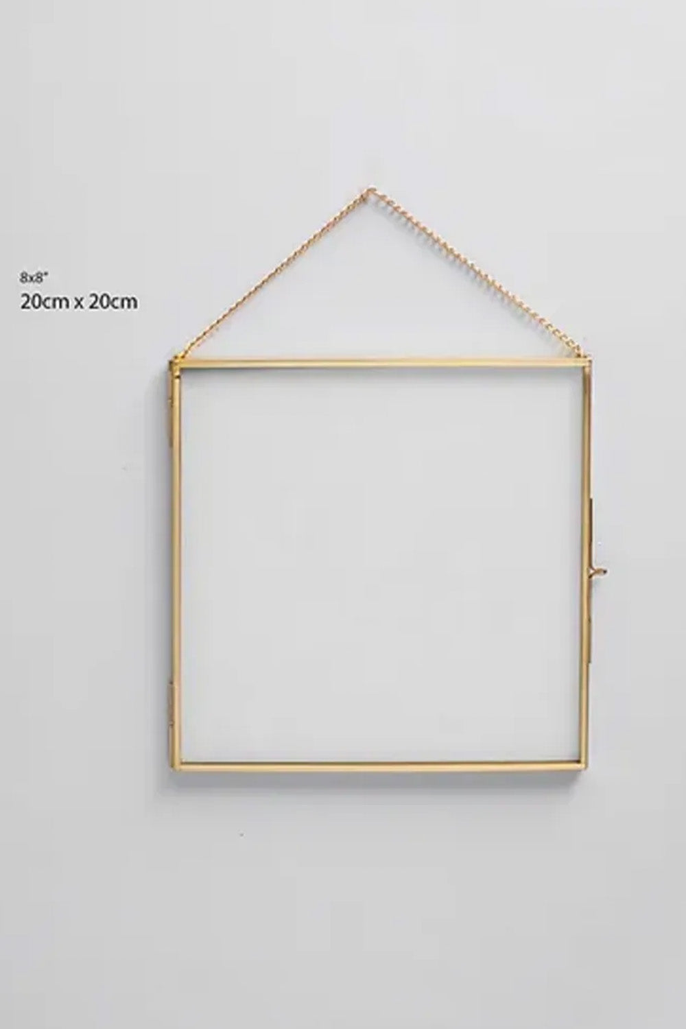 Pirinç Gold Kapaklı Cam Duvar Askılı Fotoğraf Çerçevesi 20x20cm - 1