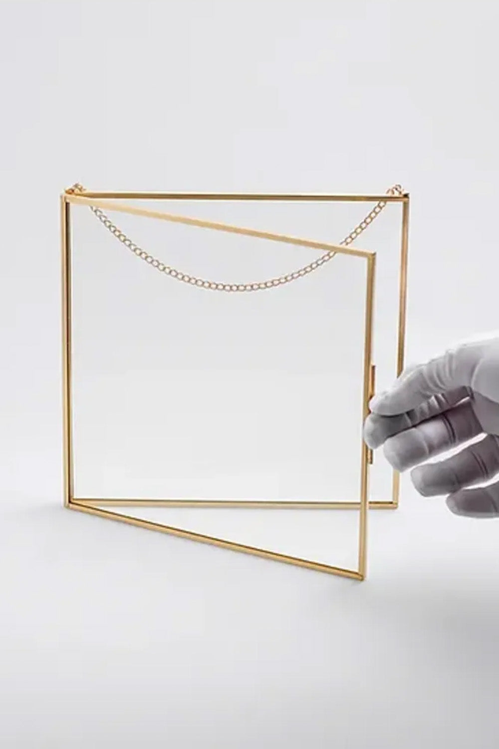 Pirinç Gold Kapaklı Cam Duvar Askılı Fotoğraf Çerçevesi 20x20cm - 2