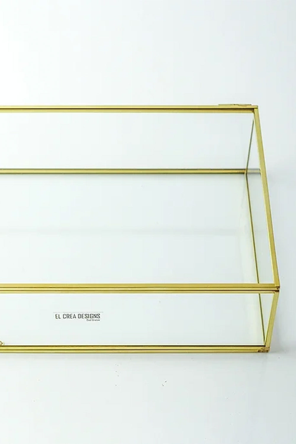 Pirinç Gold Cam Kapaklı Takı Aksesuar Çikolata Fotoğraf Kutusu 30x20x8cm - 4
